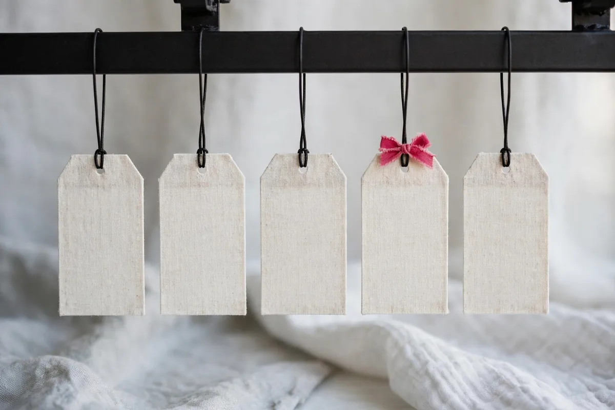 Blank size tags in a row